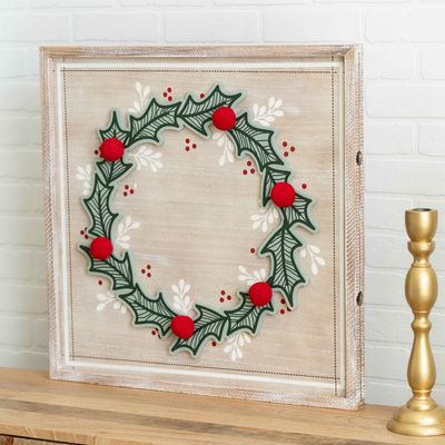 24x24x1.5 Wood Frame Sign Wreath
