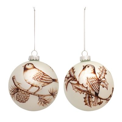 BIRD BALL ORNAMENT GLASS