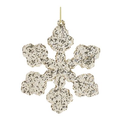 Snowflake Ornament 4&quot;H Glass