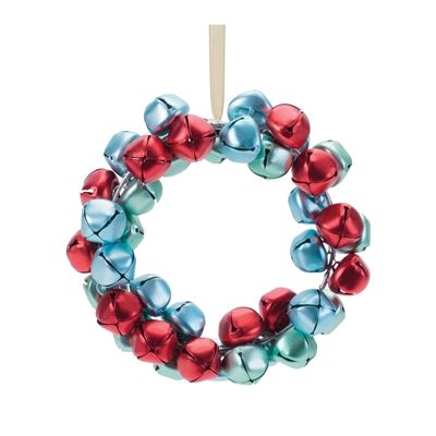 Sleigh Bell Wreath Ornament 5.5&quot;H  Iron