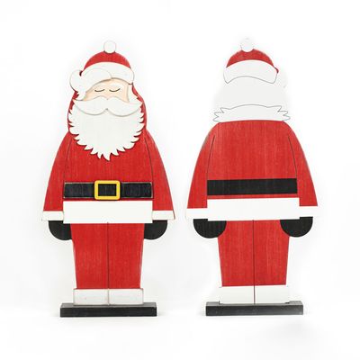 2.5X5X1 WOOD CUTOUT ON BASE (SANTA CLAUS) RDWHBKYL