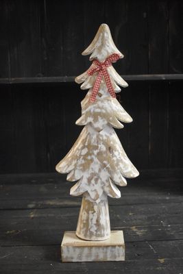 Skinny Whitewash Trees With A Ribbon 7.5x20 In