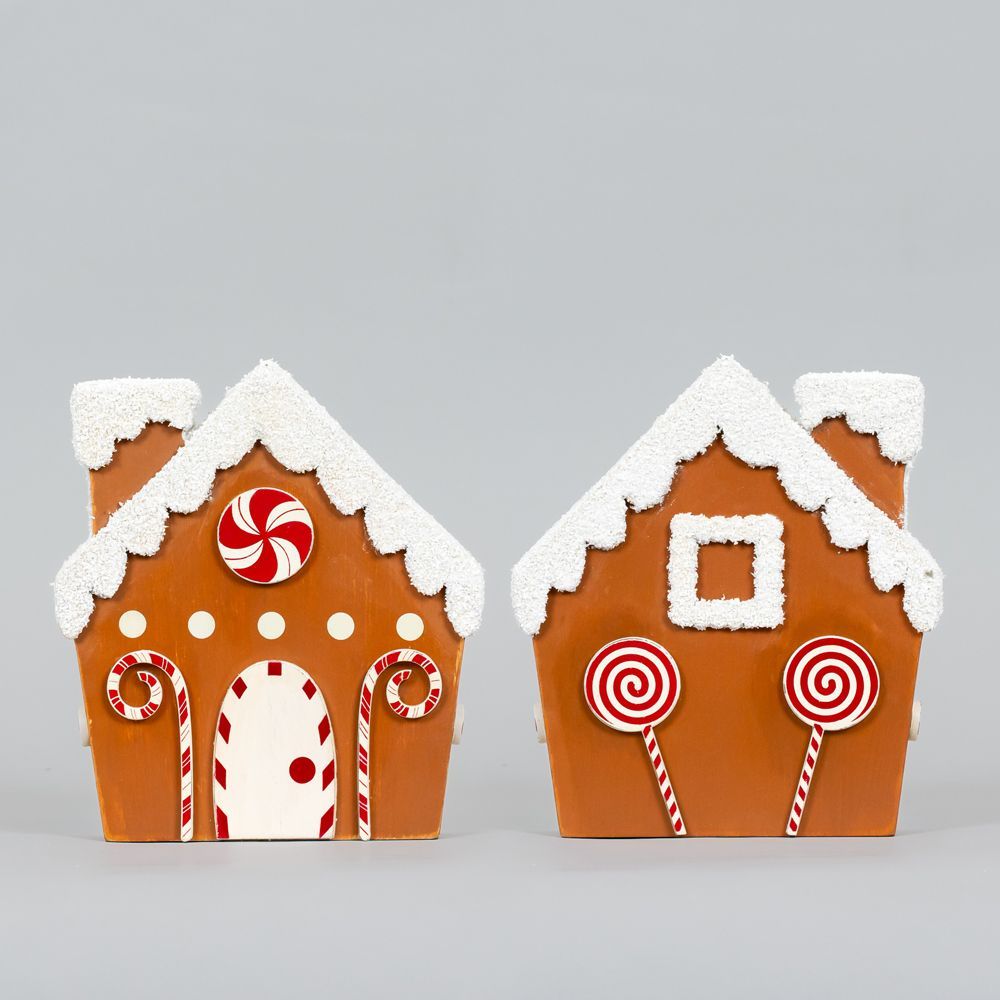 6x7x1 chunky wood shape (GINGERBREAD HOUSE) multicolor Candy Cane Lane Collection