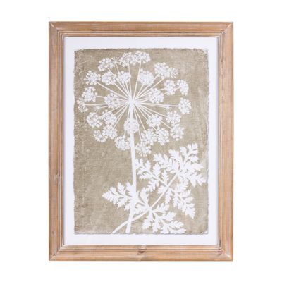 Floral Frame   21.75&quot;L x 27.5&quot;H Wood/MDF/Paper/Glass