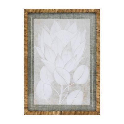 Framed Protea Print 19.5&quot;L x 28&quot;H Wood/MDF/Glass