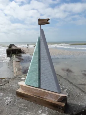Sm Blue/Green Sailboat
