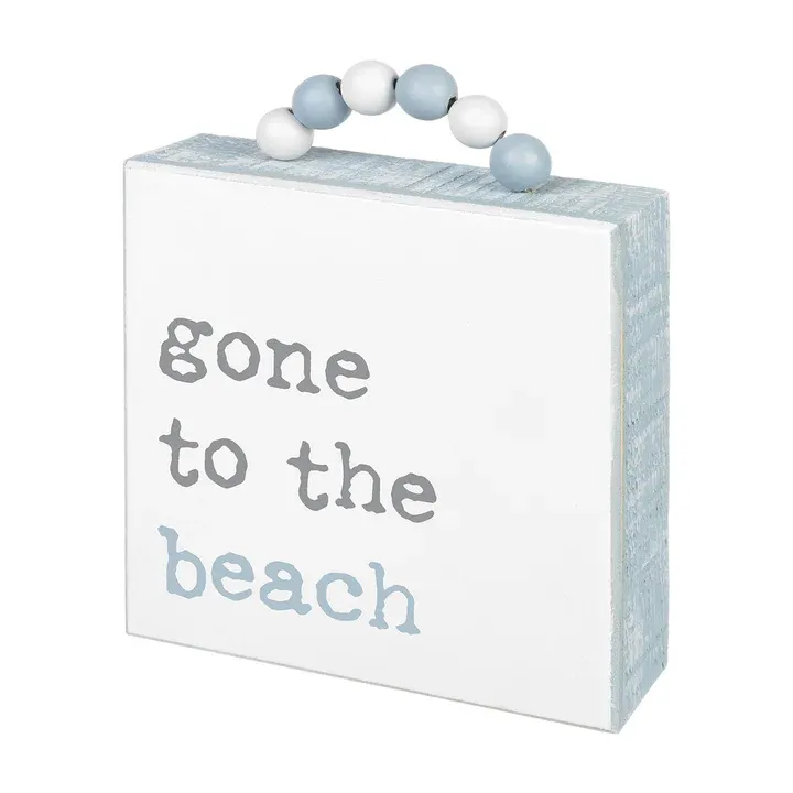 To The Beach Box Sign w/ Beads