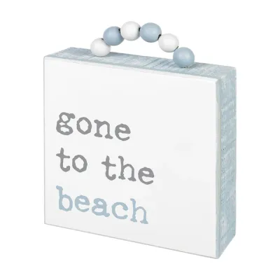 To The Beach Box Sign w/ Beads