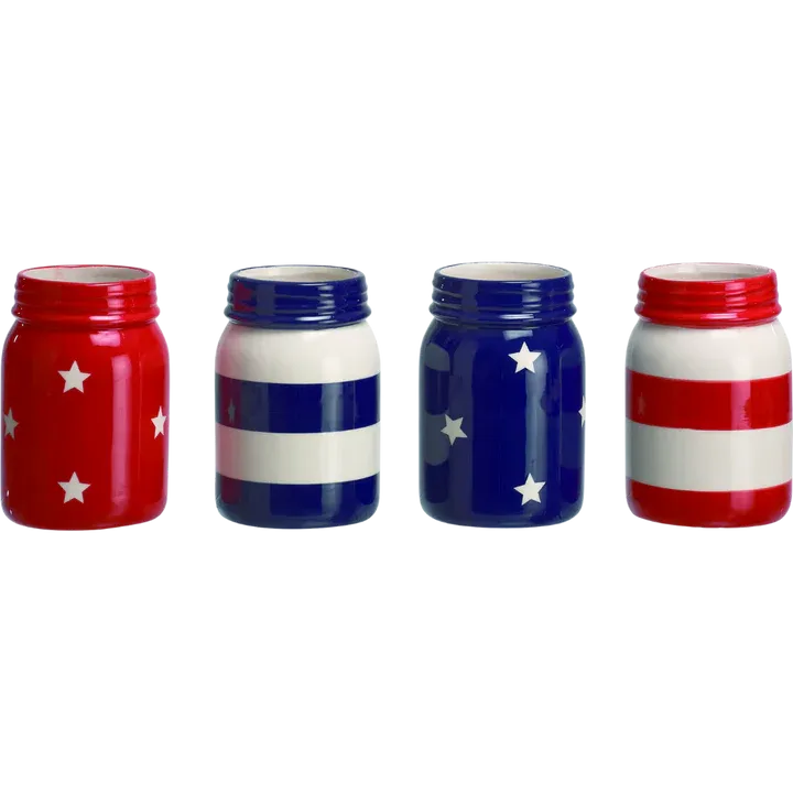 Stars and Stripes Mason jar Container 4 designs