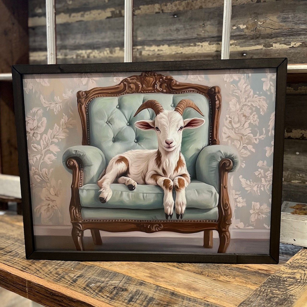 Lazy Living Room Goat 12x16