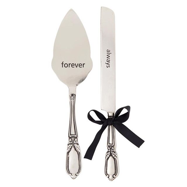 Silver Cake Server &amp; Knife Set
