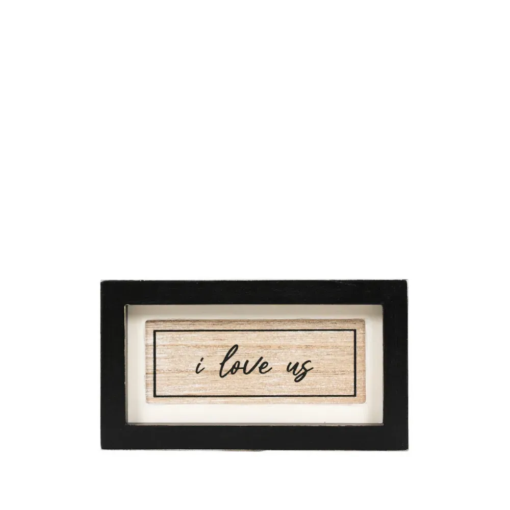 You &amp; Me wood frame sign (KEY/LOVE) multi