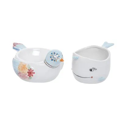 Ceramic Tiny Happy Bird/narwhal Planter 2 Asst