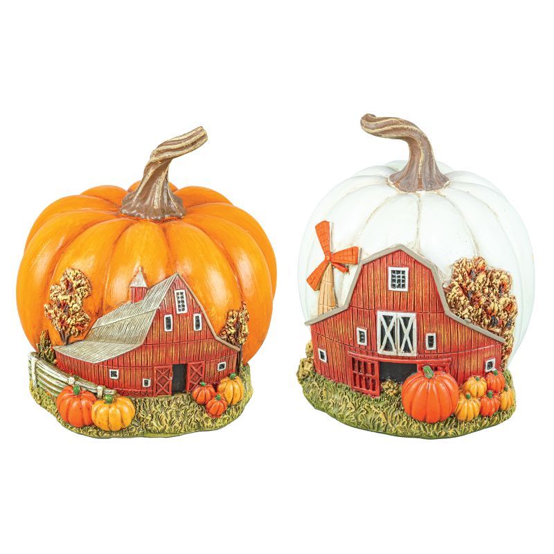 Barn Harvest Scene Pumpkin ORANGE