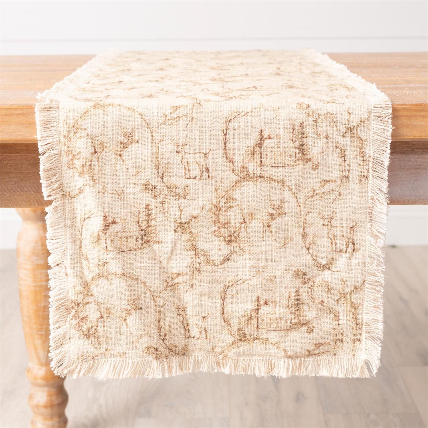 Sephia Deer Toile Runner