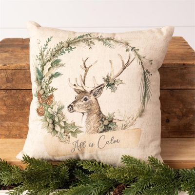 Pillow - Holly And Ivy Embroidered