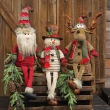 Dangle Leg Santa, Snowman, and Reindeer - Asstd