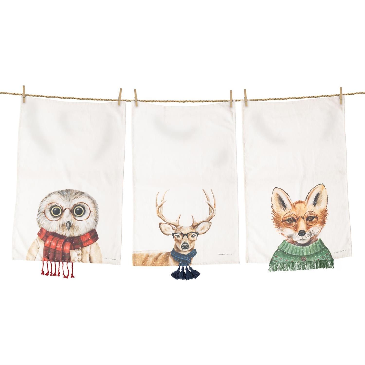 Tea Towels - Cozy Critters (3)