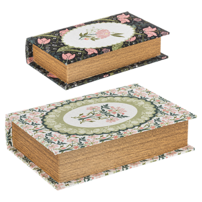 Green Floral Book Decor LG