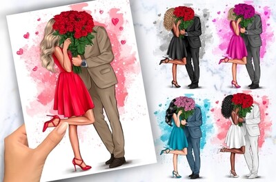 You &amp; Your Partner as an illustration (Valentines Couple) Design &amp; PDF Download