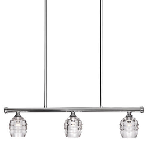 Modern Linear Pendant Glass and Chrome 15W LED 3000K
