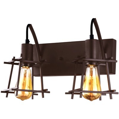 Rustic Chic Adjustable Hashtag 2-Light Wall Sconce New Bronze