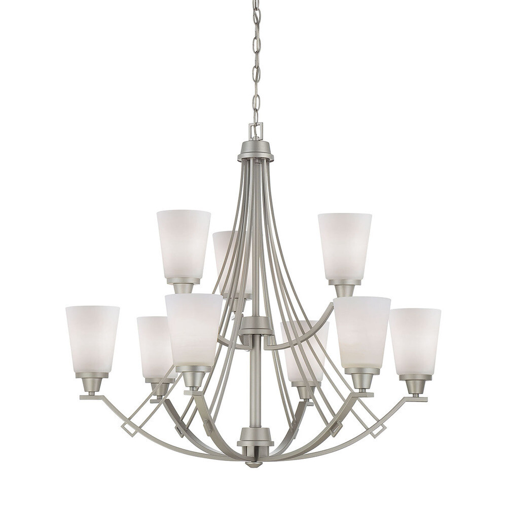 Wright 9-Light Chandelier Matte Nickel