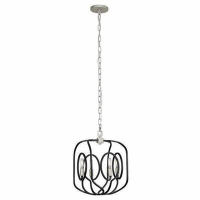 Modern Eliptico 4-Light Pendant Silverado/Black