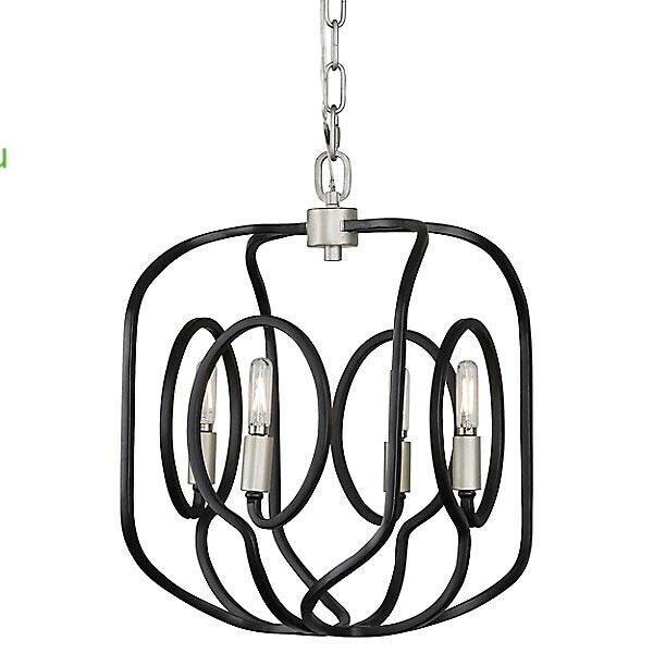 Modern Eliptico 4-Light Pendant Silverado/Black
