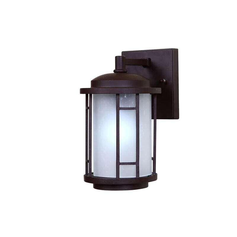 Outdoor Wall Light Bronze with Opal Glass