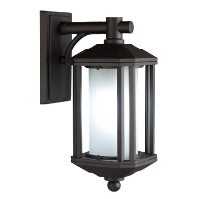 Rustic Chic Outdoor Wall Light, Oil Rubbed Bronze, Frosted Glass