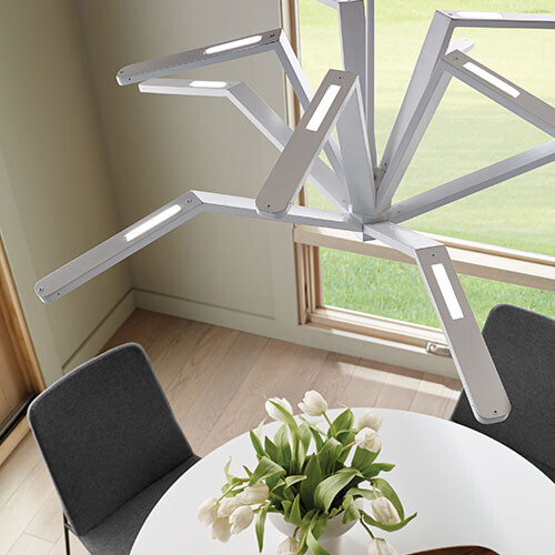 Aragon Contemporary Architectural 10-Light LED Chandelier - White