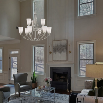 Wright 9-Light Chandelier Matte Nickel