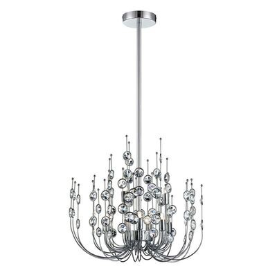 Vice 9-Light Contemporary Chandelier Polished Chrome with Crystal Accents