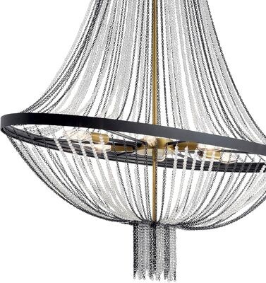 Alexia 6-Light Crystal Beaded Chandelier Textured Black/Mixed Finishes