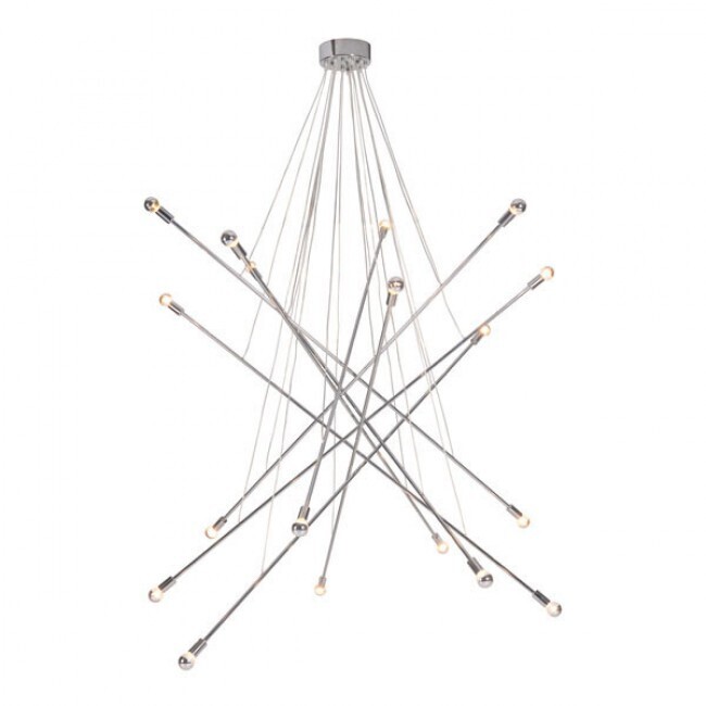 Belief  Extra Large 18-Light Contemporary Sputnik Chandelier Chrome