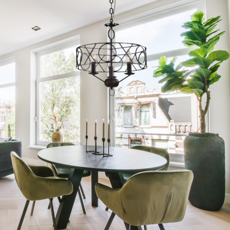 3-Light Chandelier Bronze