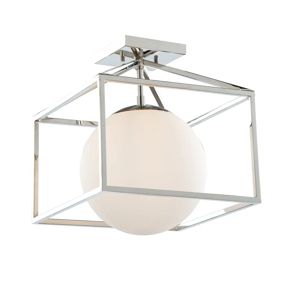 Eclipse 1-Light Semi-Flush Mount Polished Nickel