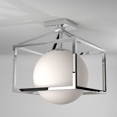Eclipse 1-Light Semi-Flush Mount Polished Nickel