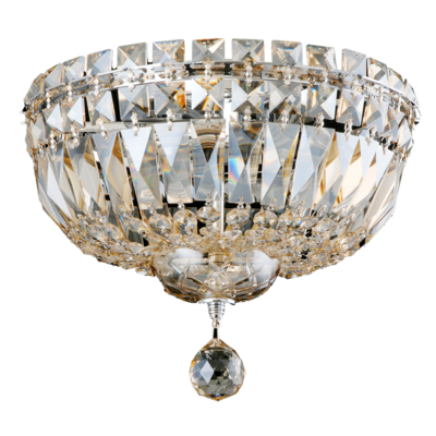 Elegant Crystal 3-Light Flush Mount Chrome Finish