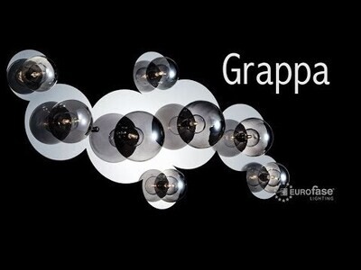 Modern Grappa 6-Light Flush Mount/Wall Sconce Smoke Blown Glass/ Polished Chrome based