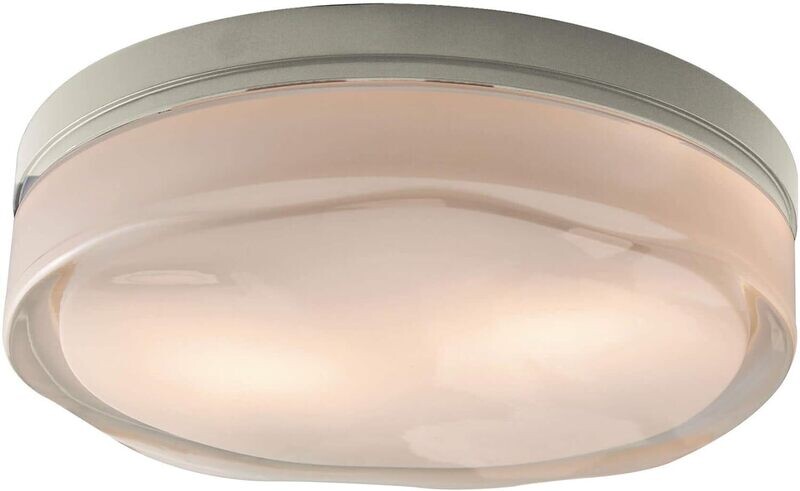 Fluid Round 2-Light Flush Mount Satin Nickel, Modern/Contemporary