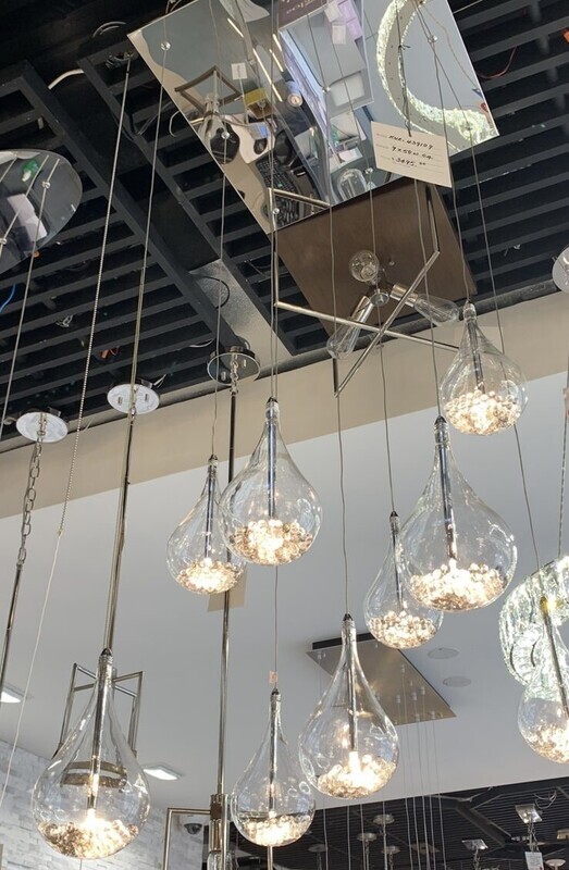 Modern Teardrop Multi Crystal Chandelier. 9-Light Drop Chandelier