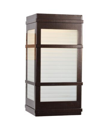 Metropolis Outdoor LED Wall Light Bronze and Ribbed Frosted Glass