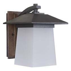 Terrace 1-Light Outdoor Wall Light Black and Whiskey Barrel