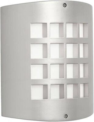 Eron Contemporary Outdoor 1-Light Wall Light Platinum with White Acrylic Glass