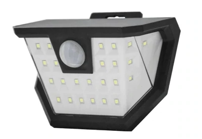 Solar Wall/Security LED Light with Sensor Black