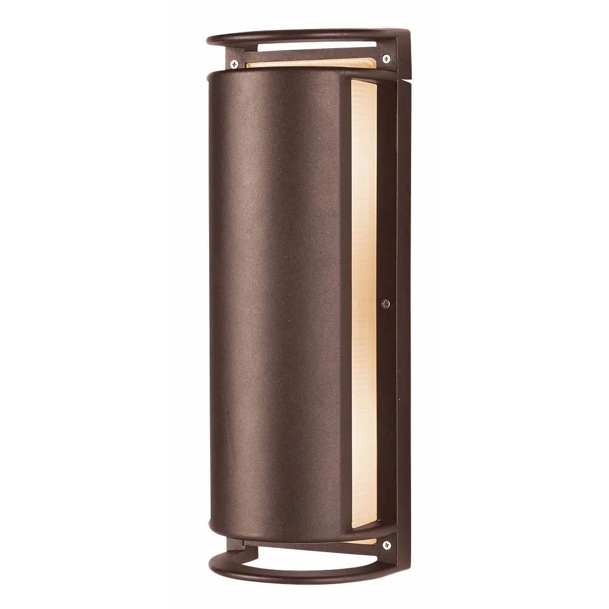 Poseidon Outdoor 17&quot; 2-Light Wall Light Bronze with Ribbed Frosted Glass
