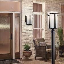 Tremillo  23" 1-Light Outdoor Post Black with Satin Etched Cased Opal Glass