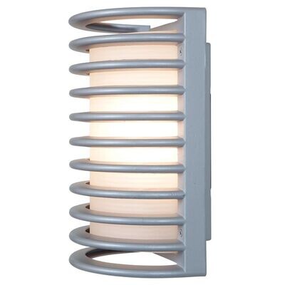 Poseidon Rugged Outdoor 1-Light Wall White with Ribbed Frosted Glass